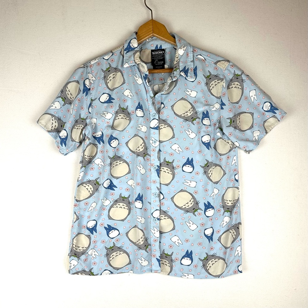 My Neighborβ Totoro Studio Ghibli Button Down Shirt Short Sleeve